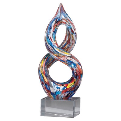 Helix Multi-Color Art Glass on Base - AGAR95
