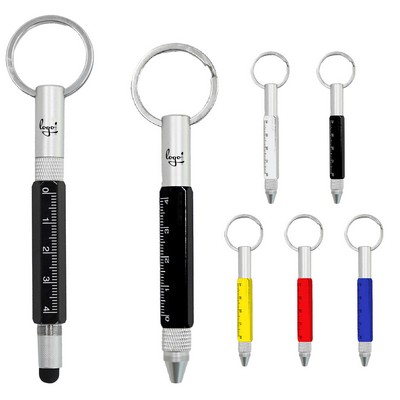 6-in-1 Multifuntion Tool Pen With Keychain