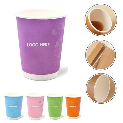 Vibrant 12oz Dual-Walled Insulated Paper Coffee Cups