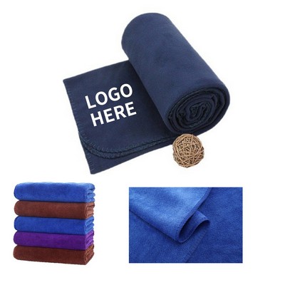 Embroidered Plush Polar Fleece Throw