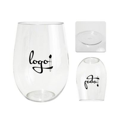16 OZ PET Stemless Wine Glass