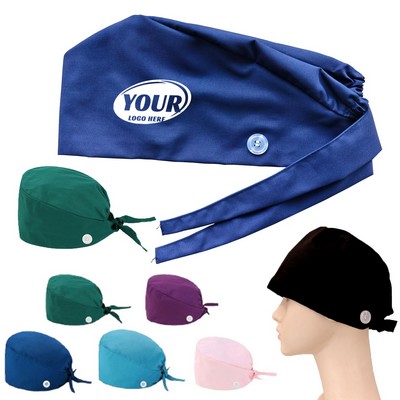 Unisex Medical Scrub Cap With Button
