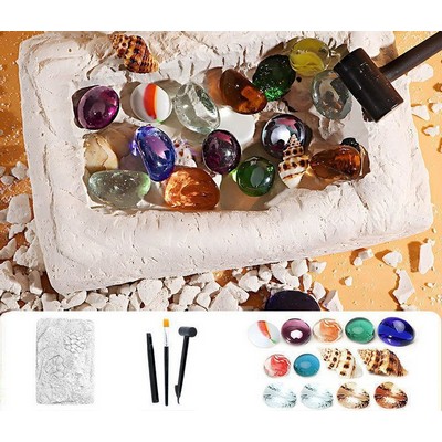 Kids Archaeology Dig Kit Treasure Hunting Gemstone Digging Set DIY Fossil & Gem Excavation Kit