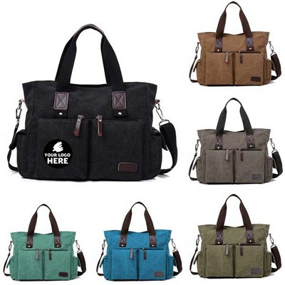 Retro Men's Waxed Canvas Messenger Bag