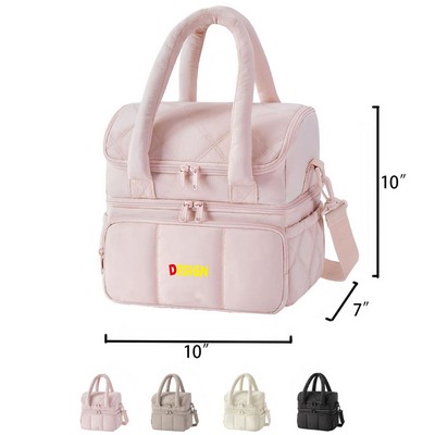 Double Deck Insulated Lunch Tote Bag