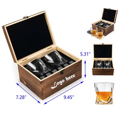 9oz Whiskey Decanter Gift Set with Wooden Box
