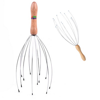 Wood Handle Head Scratcher Head Massager