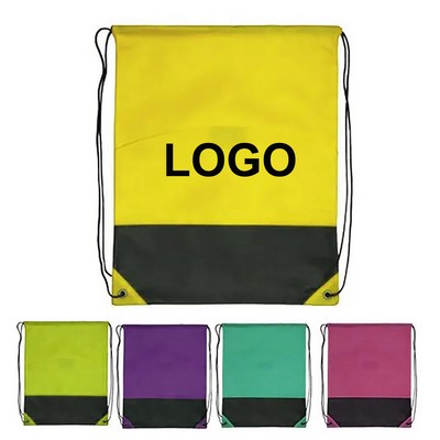 Non-Woven Two-Tone Drawstring Bag