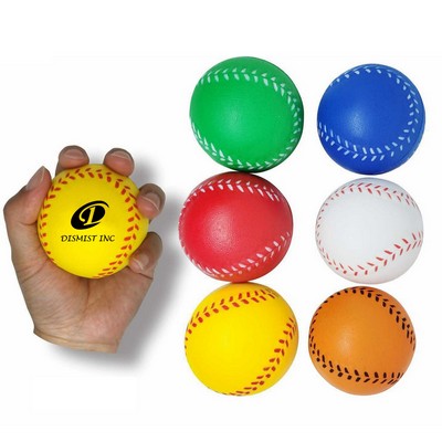 Custom 2.5"D Baseball Shaped Stress Reliever