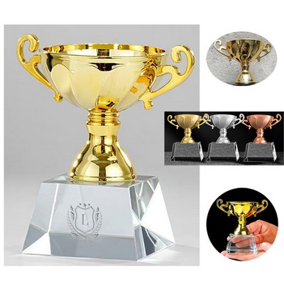 Crystal Trophies Gold Silver Bronze Awards for Youth