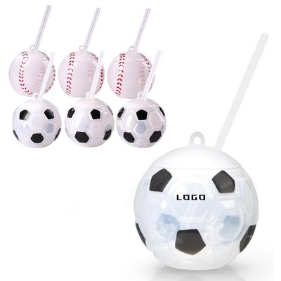 Large Capacity Soccer Ball Food-Grade Pet Transparent Straw Cup