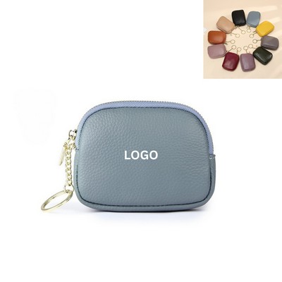 Genuine Top Grain Leather Keychain Coin Purse