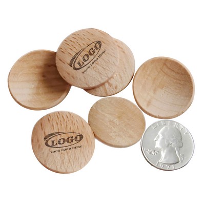 Natural Round Wood Coins Blank Wooden Tokens For Board Games Crafts