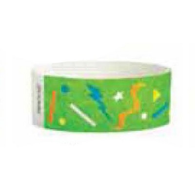 Green Confetti Tyvek Wristband (Pre-Printed)