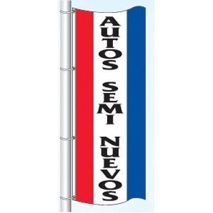 Double Faced Stock Message Interceptor® Drape Flag (Autos Semi Nuevos) (3' x 8')