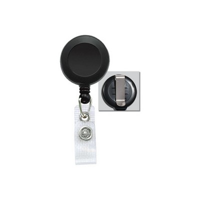 Round Plastic Clip-On Fast Ship Badge Reel (Black)