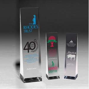 Screen Printed Angled Obelisk Award (7 3/4"x 2 1/2"x 2")