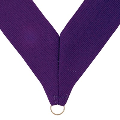 1½" Wide V-Neck Purple Ribbon w/Metal Ring