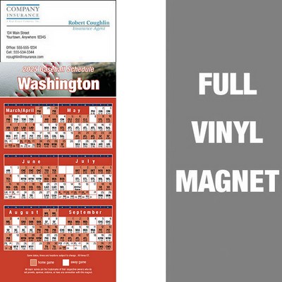 Washington Pro Baseball Schedule Vinyl Magnet (3 1/2"x8 1/2")