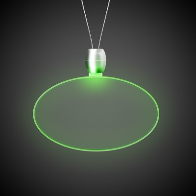 24" Green Oval Light-Up Pendant Necklace(Pad Printed)