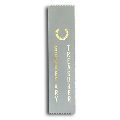 Secretary Treasurer Standard Stock Ribbon w/ Pinked Ends (2"x8")