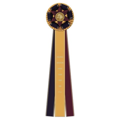 Hampton 3 Streamer Rosette Award Ribbon (28")