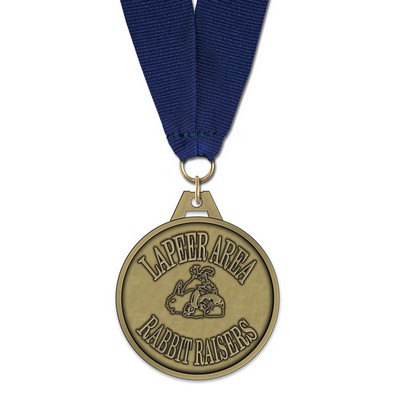 HG Medal w/Grosgrain Neck Ribbon (2")