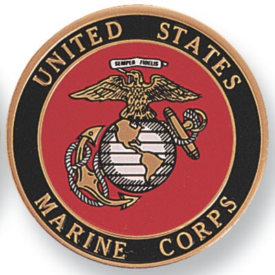 4" United States Marine Corps Etched Enameled Medallion Insert Disc