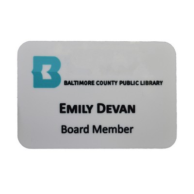2" x 3" Printed Name Badge w/Unlimited Color and Magnetic Finding