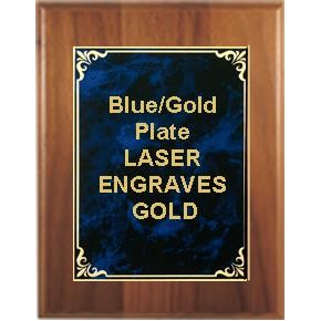 Cherry Plaque 9" x 12" - Blue/Gold 7" x 10" Hi-Relief Plate