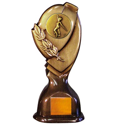 Stock Classic 10" Trophy with 2" Baton Coin and Engraving Plate