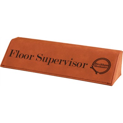 Laser Engraved Desk Wedge - Rawhide/Engraves Black – 8-3/4"