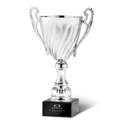 Small Silver Metal Fluted Cup