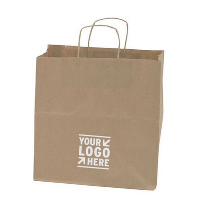 Food Service Natural Kraft Paper Super Royal Shopping Bag (14"x10"x15½")