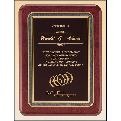 Airflyte® Rosewood Piano-Finish Plaque w/Gray Florentine Border (9"x 12")