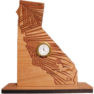 6" x 8" - California Hardwood Desktop Clocks