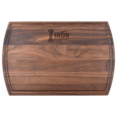 10 1/2" x 16" x 3/4" Walnut Cutting Board with Juice Groove