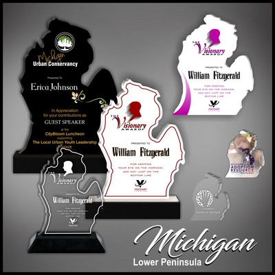 10" Lower Michigan Black Budget Acrylic Award