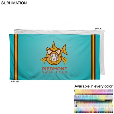 Swim Towel in Plush and Soft Velour Terry Cotton Blend, 24x48, Sublimated Edge to Edge