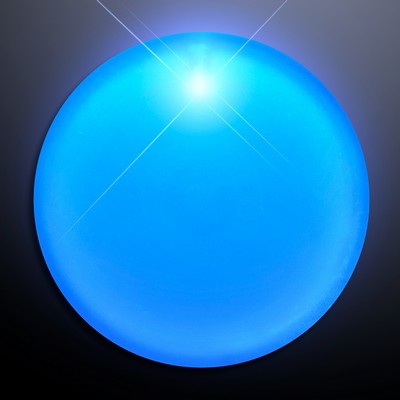 Blue LED Frosted Circle Badge with Safety Pin - BLANK