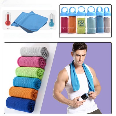Gym Cooling Towel with Handle Bottle
