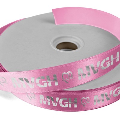 1" Badge Satin Ribbon - 50yd Roll - Foil Print