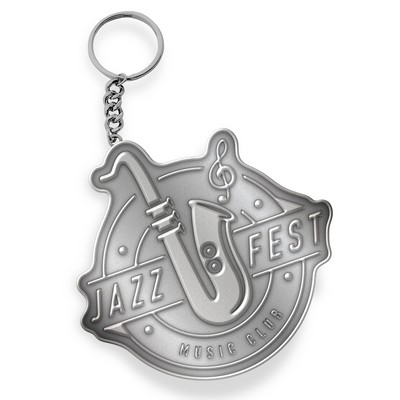 Customized Solid Iron Keychain with Shiny Silver Plating