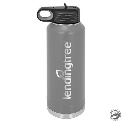 Powder Coated Gray Travel Water Bottle