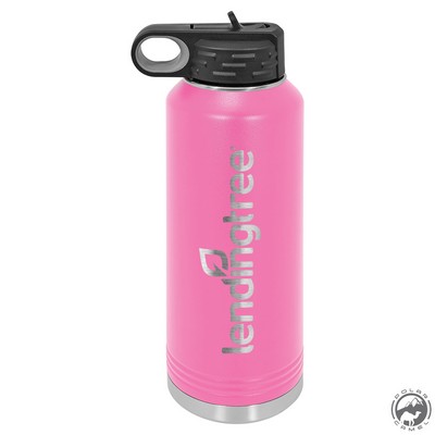 Powder Coated Pink Travel Water Bottle