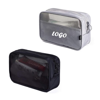 Translucent Mesh Cosmetic Toiletry Pouch