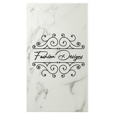 5 1/4" x 8 1/4" White Marble Leatherette Sketch Book-Unlined Paper