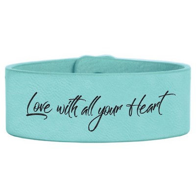 9 1/2" x 1" Teal Leatherette Cuff Bracelet