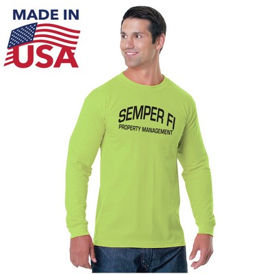 Non-ANSI USA-Made Poly-Cotton Safety Long Sleeve T-Shirt