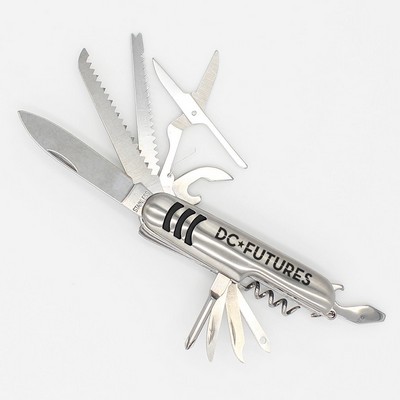 Multifunction 11 in 1 Compact Stainless Steel Tool Swiss Army Style Knife